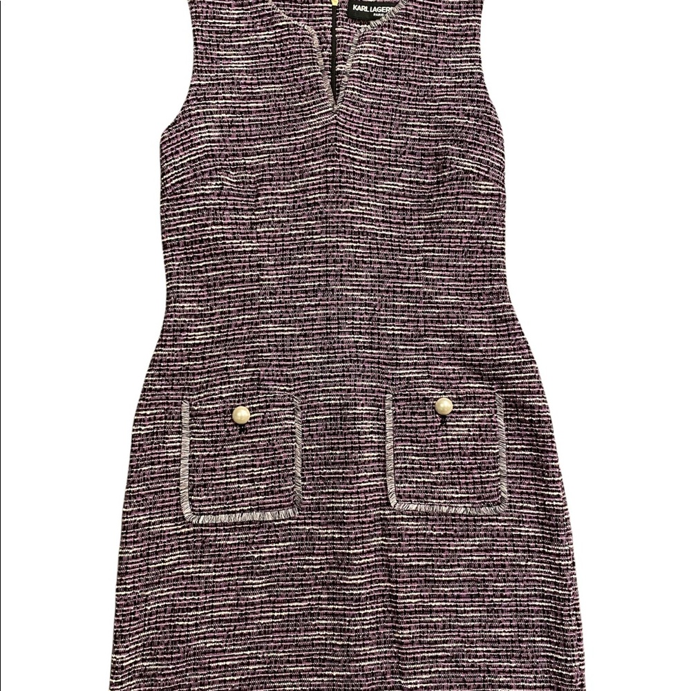 Karl Lagerfeld purple tweed dress